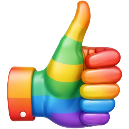 rainbow colored thumbs up emoji