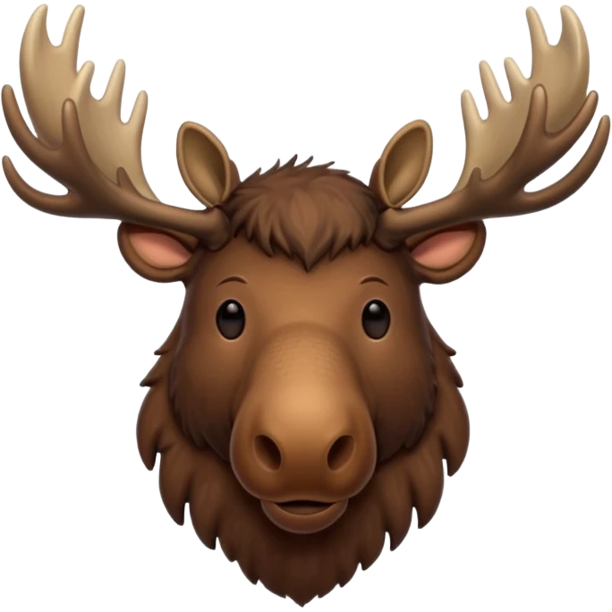 Moose head with no eyes and antlers  emoji