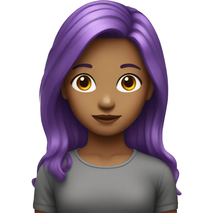 Young girl with purple hair emoji