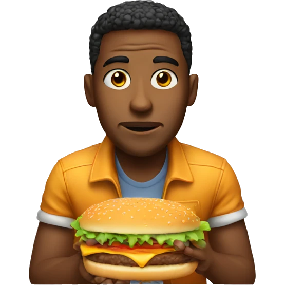 cool guy with a burger emoji
