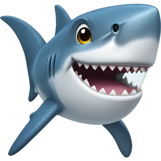 shark with hair flying in sky emoji