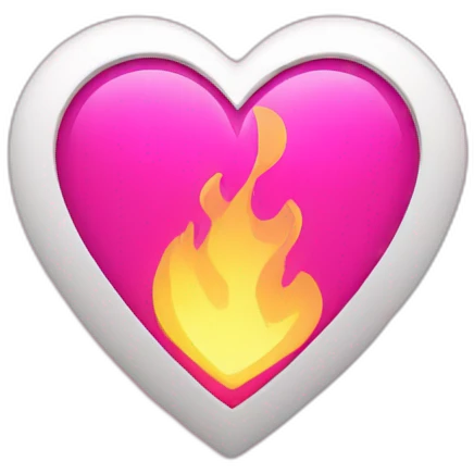 Pink heart with fire emoji