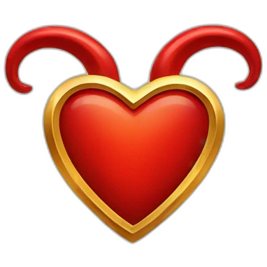 Gold heart frame with red horns emoji