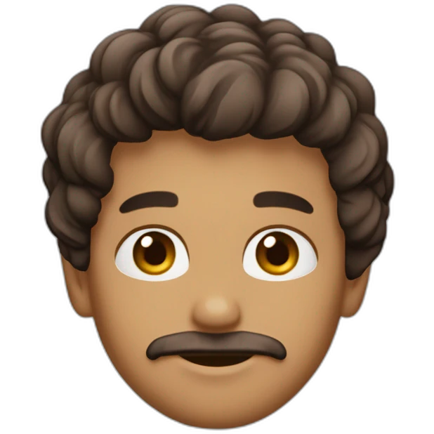 mec-aux-cheveux courte-bruns-courts-barbes courte emoji