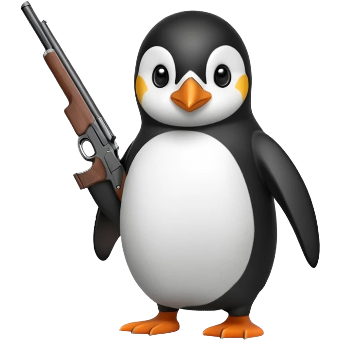 a penguin with a shotgun emoji