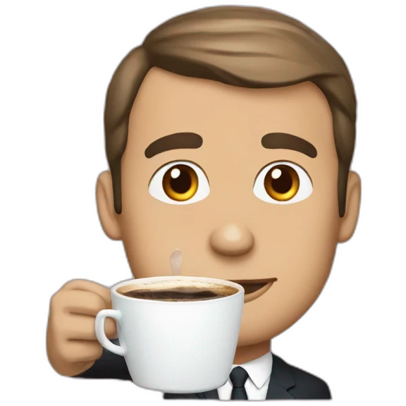 Macron drink a cofee emoji