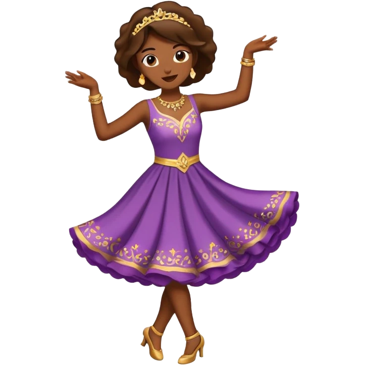 A money wearing a dress dancing  emoji