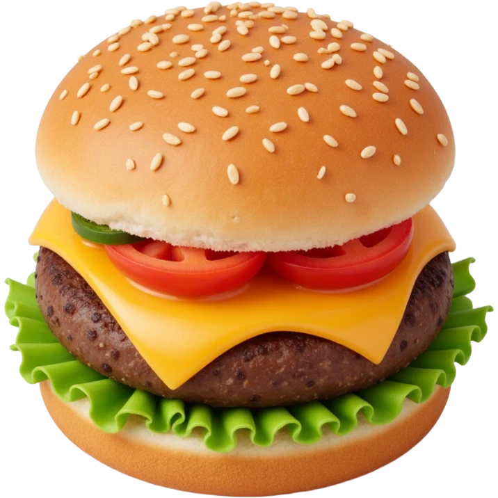 A modern sleek burger with detailed features with soft lighting emoji
