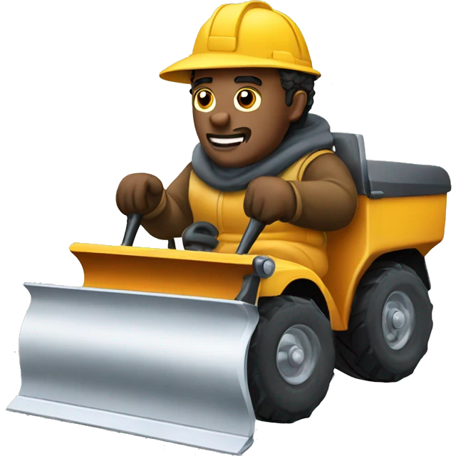 King driving a snow plow emoji
