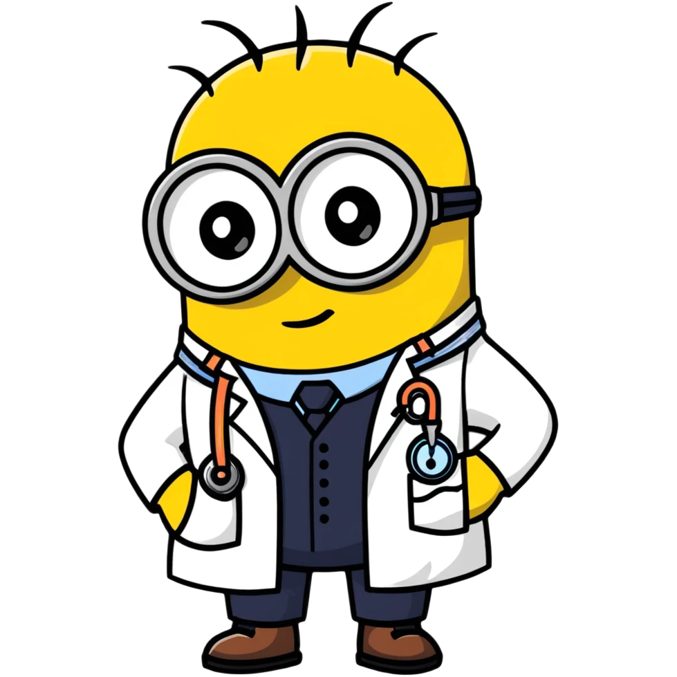 minion character in doctor outfit emoji