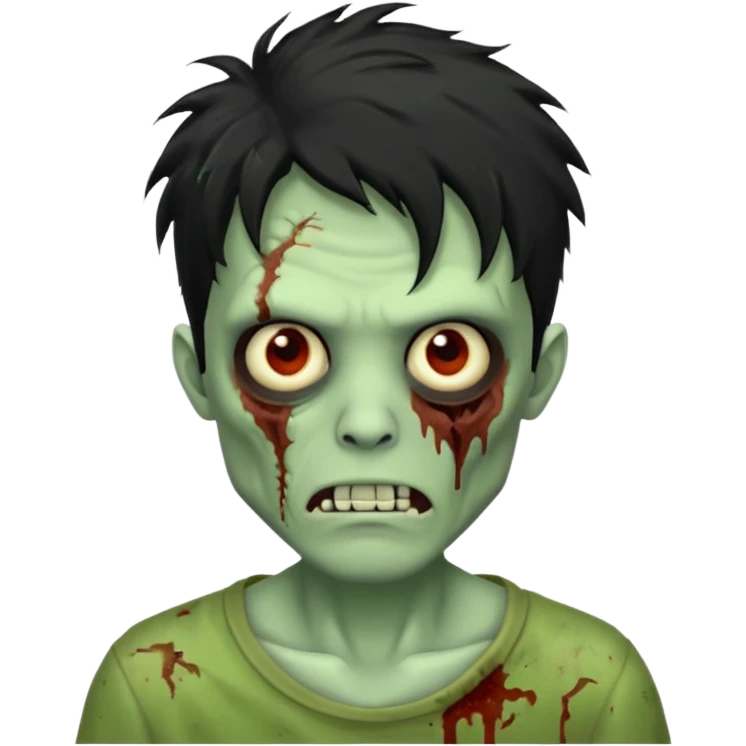 crie um emoji de zumbi homen de cabelo preto bagunçado assim🧟 emoji