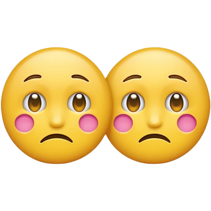 two emojis not happy stuck together no pink cheeks only two  emoji