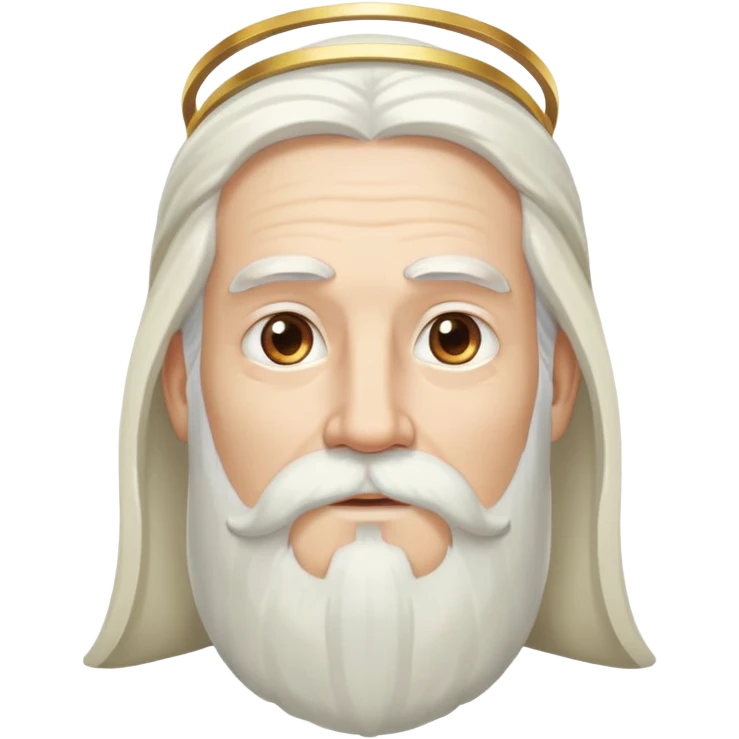 God, wise man with halo, long white hair, beard and white mustache emoji