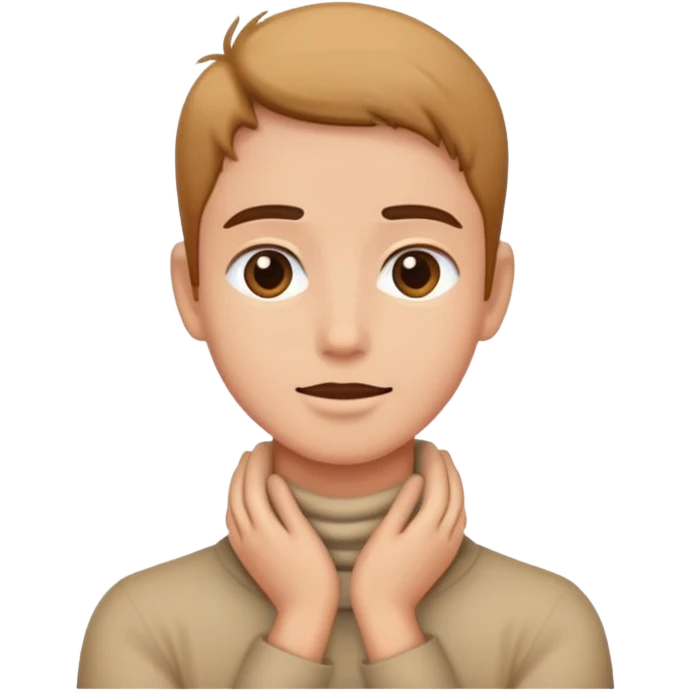 Person with hands around their neck emoji