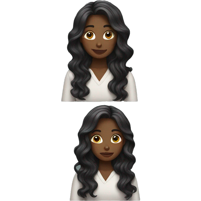 girl with wavy long dark hair emoji