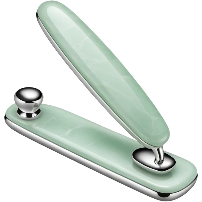 one silver gua sha and one silver jade roller used for beauty emoji