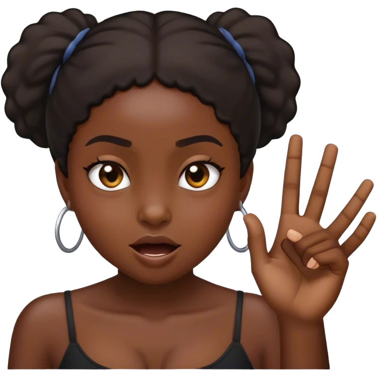 Black girl flipping off emoji