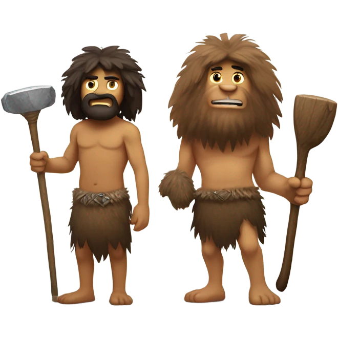 Caveman with dog emoji
