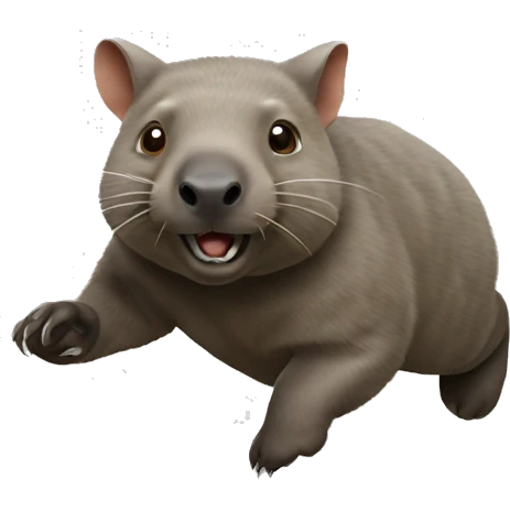 Wombat running emoji