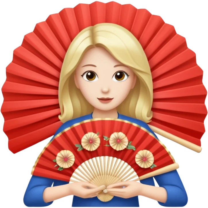 mulher se abanando com leque e suando emoji