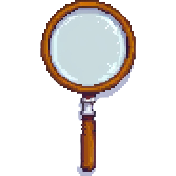 pixel art style magnifying glass, search emoji emoji
