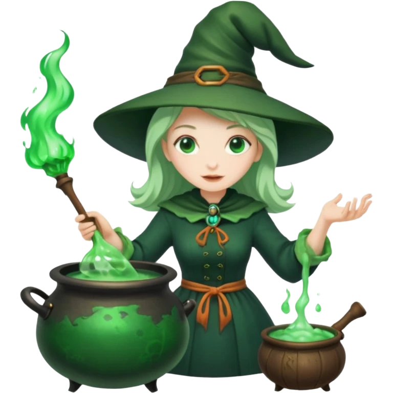 green witch cooking potion emoji