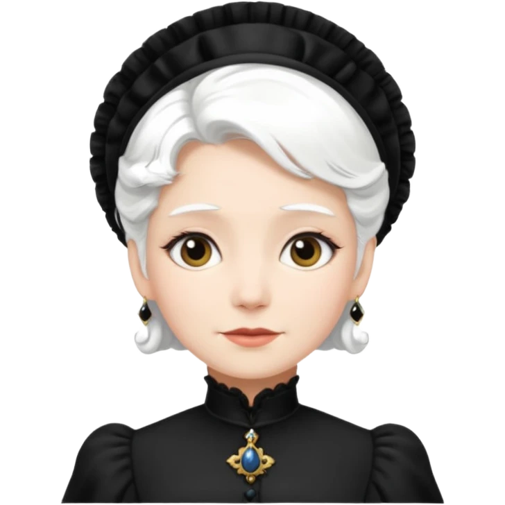 victorian lady face with white hair emoji