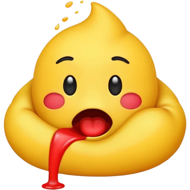  classic yellow emoji vomits with red stuff from mouth emoji
