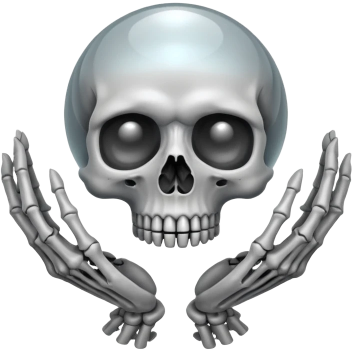 Crystal ball with skeleton hands emoji