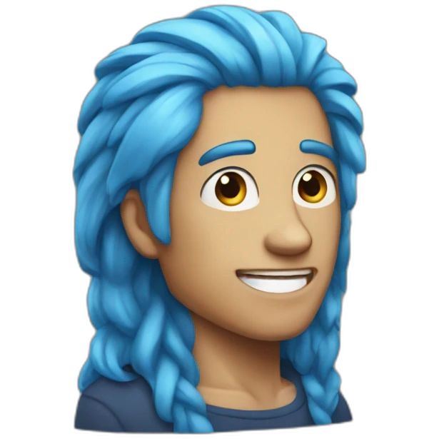 A men wih blue hair emoji
