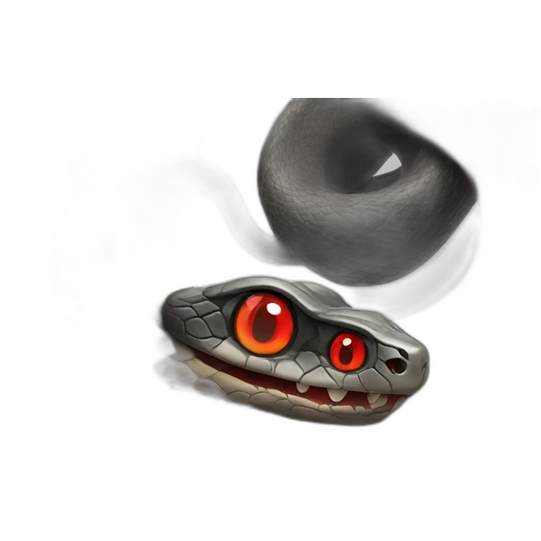 Very big Black Snake with Red eyes emoji