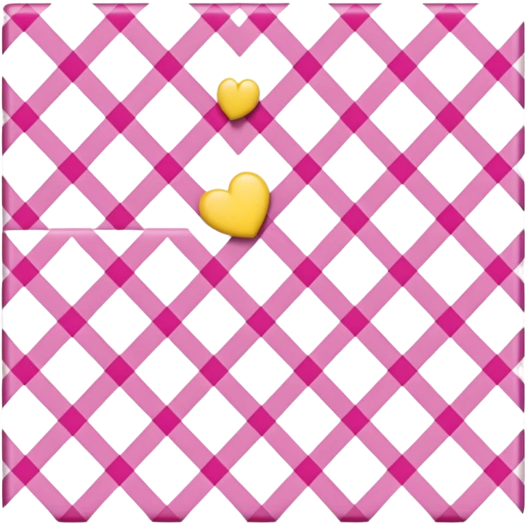 Pink and yellow gingham emoji