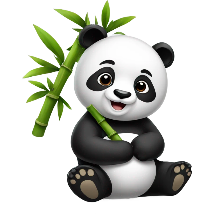 Panda with bambú  emoji