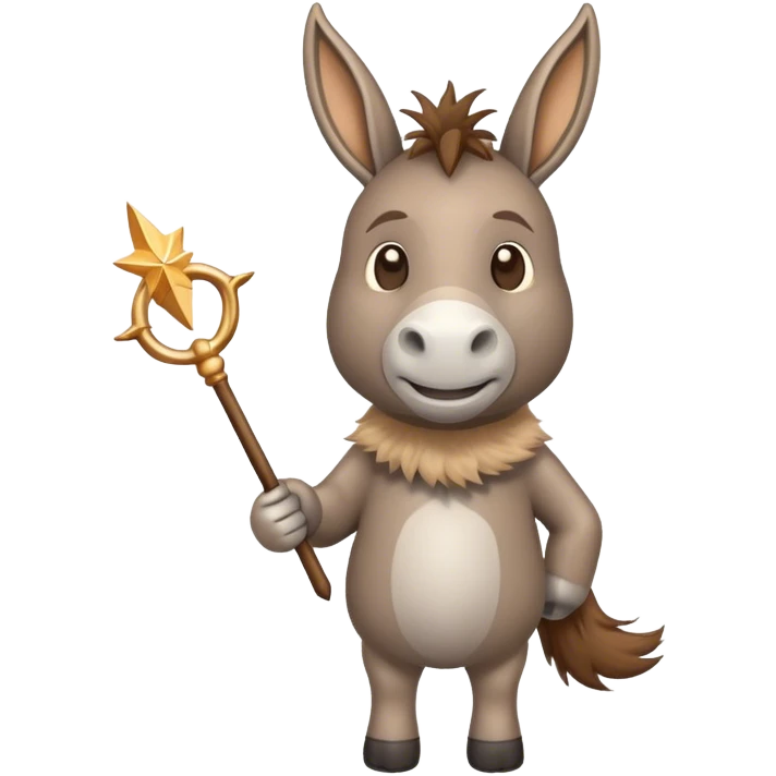 Donkey holding a magic wand emoji