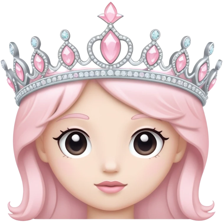 pale pink tiara sparkly silver with pastel pink iphone   emoji