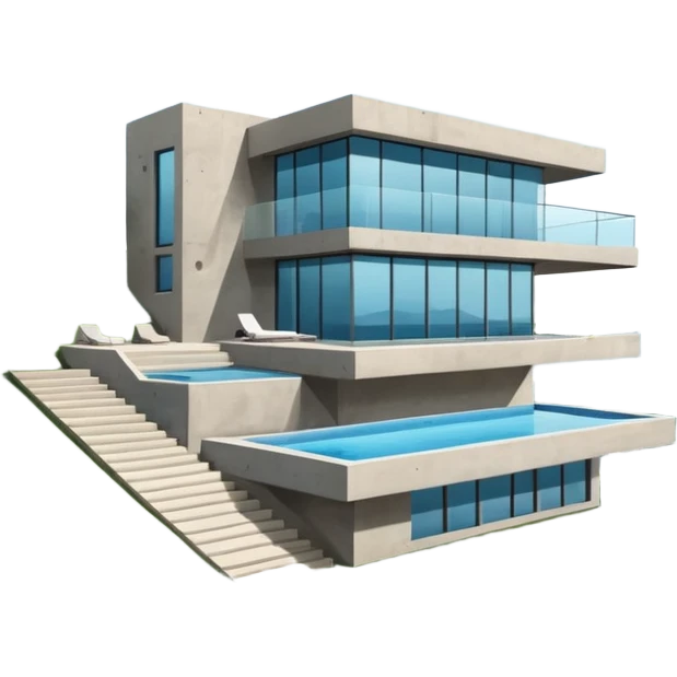 modern house on the hill, with a pool ON THE HILL WITH VIEW AT THE CITY emoji