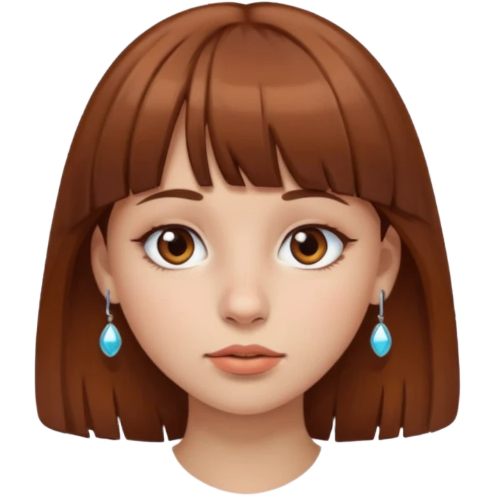 i want an emoji of a girl, with brown bangs for hair and a piercing on her nose emoji