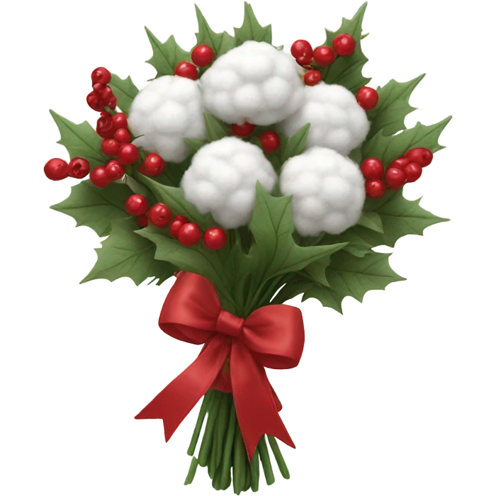 Realistic cristmas bouquet with Cotton emoji