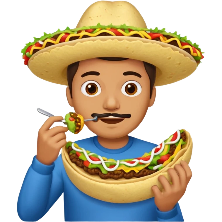 Man eating taco with rubber toe emoji
