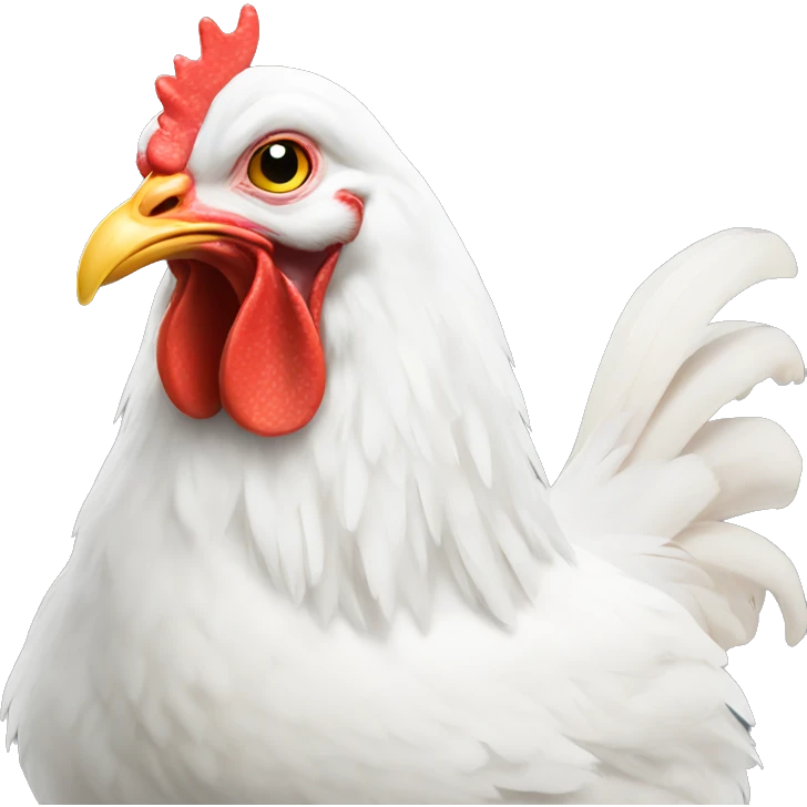 white chicken holding an egg emoji