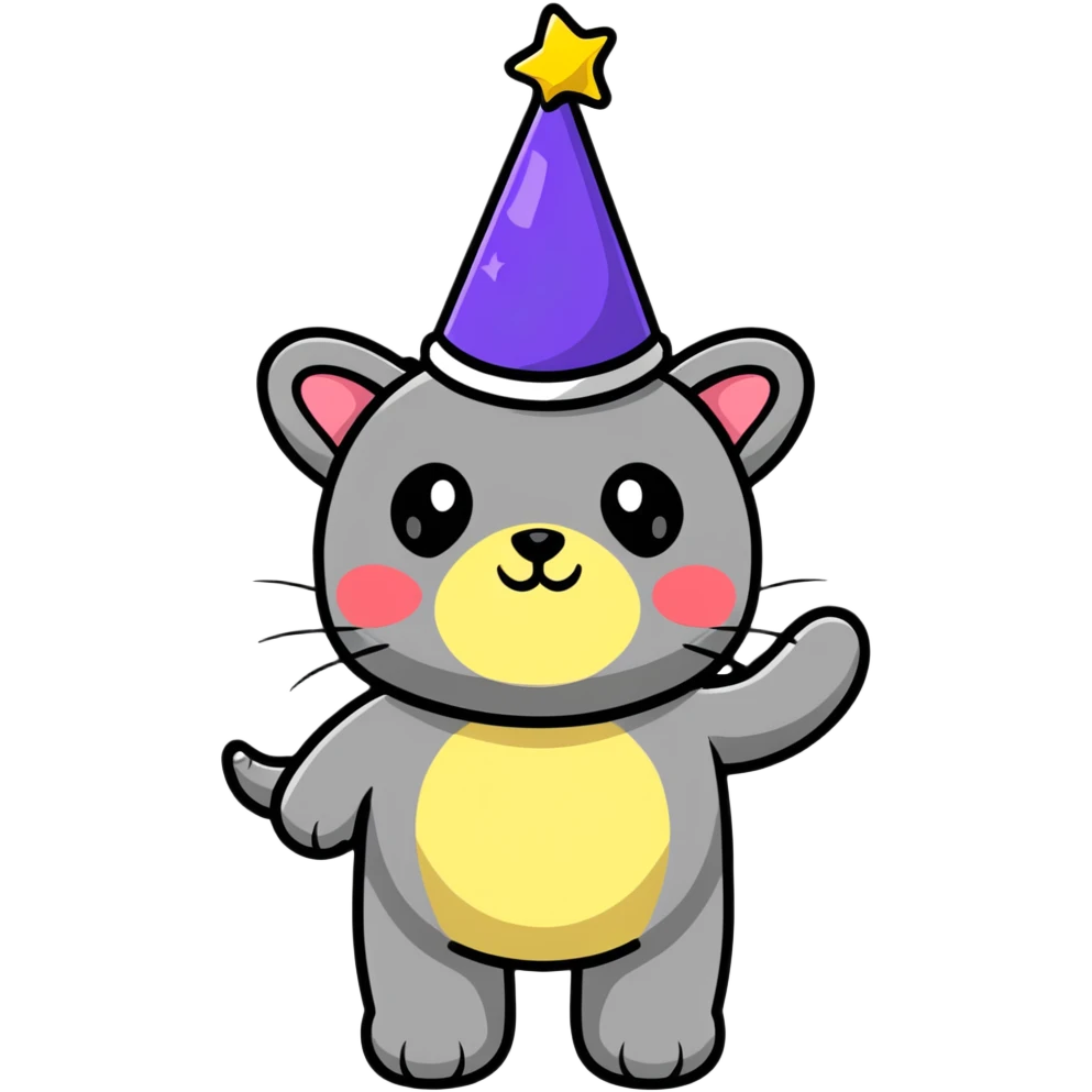 party animal with party hat emoji