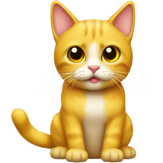 Un gato amarillo con un lazo  emoji