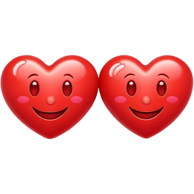 2 cute smiley face hearts emoji