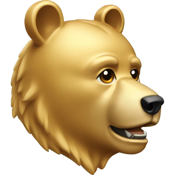solid gold bear side profile emoji