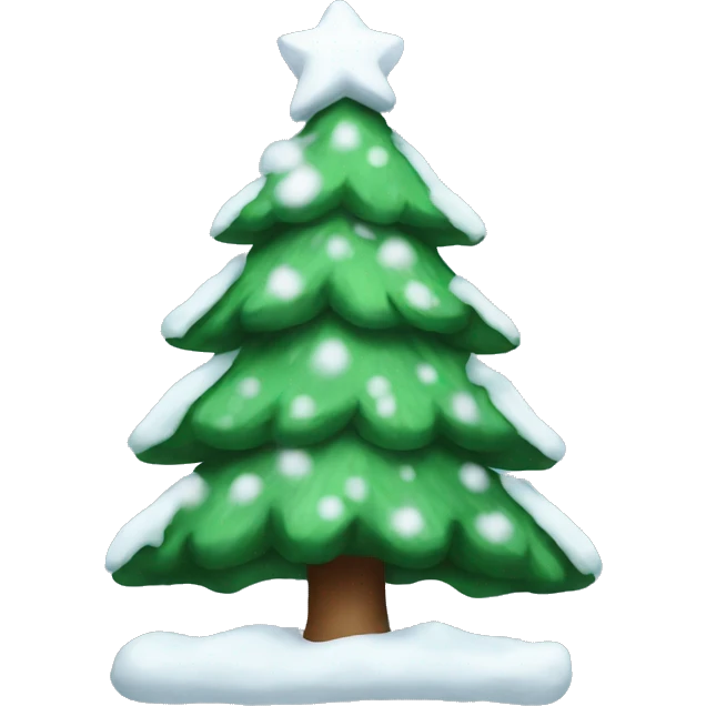 Christmas tree with snow emoji