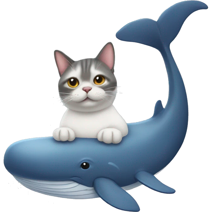 Cat mixed with a whale emoji