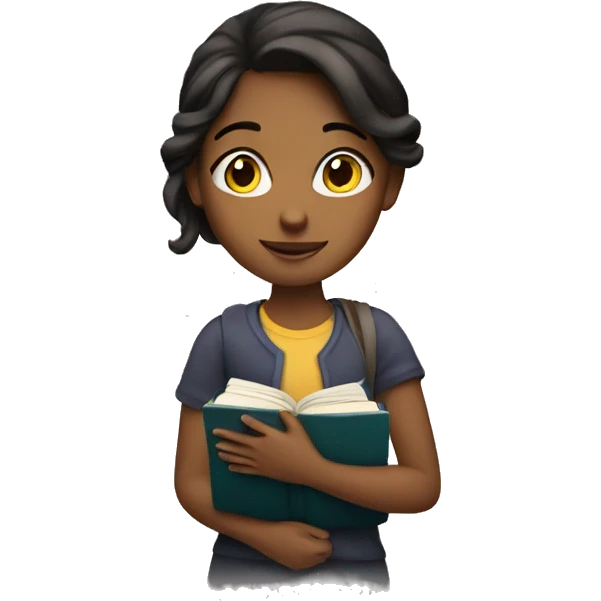 a girl with a book in her hands emoji