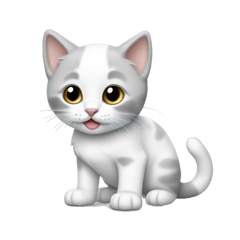 gray and white kitten emoji