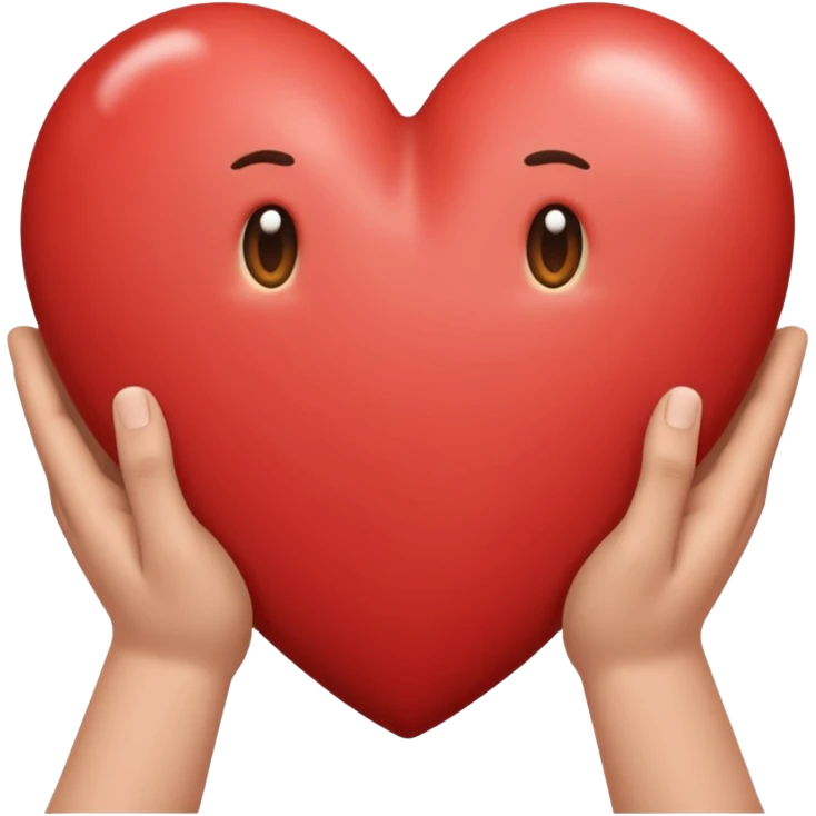 Draw two hands holding a heart, Do it without a small heart, just a big one, and that's it. emoji