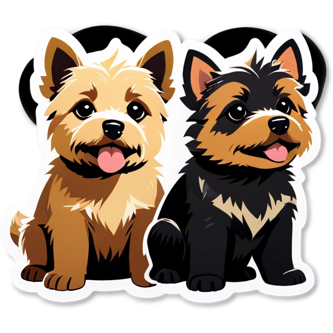 Two Puppy of Norwich terrier one is grizzly colour and second is black and tan colour emoji
